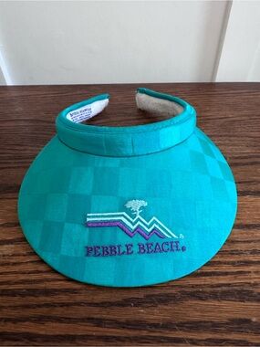 Pebble Beach Teal Golf Visor with White Sweatband